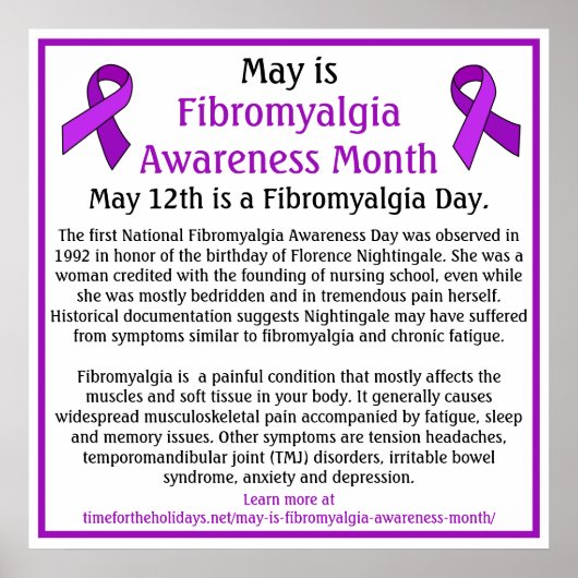 Mei is Fibromyalgia Awareness Maand Poster (Voorkant)