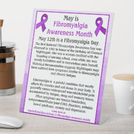 Mei is Fibromyalgia Awareness Maand Reclamebord Met Voetstuk