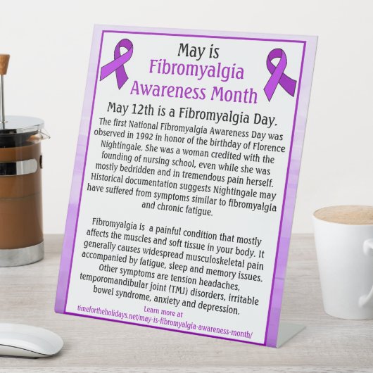 Mei is Fibromyalgia Awareness Maand Reclamebord Met Voetstuk (Insitu)