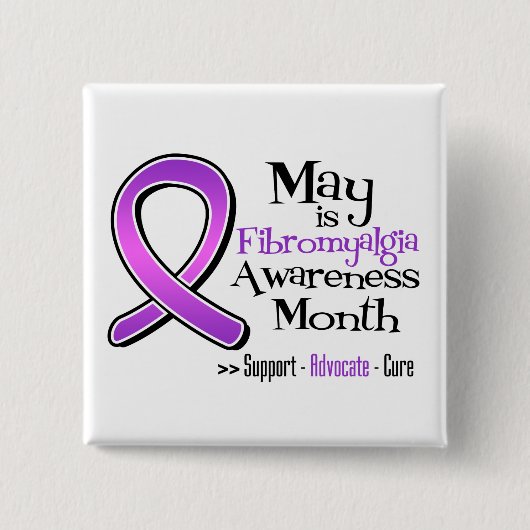 Mei is Fibromyalgia Awareness Maand Vierkante Button 5,1 Cm (Voorkant)