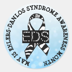 Mei is het syndroom van Ehlers-Danlos Month Sticke Ronde Sticker