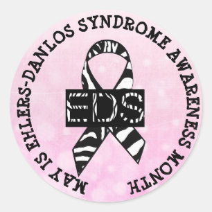 Mei is het syndroom van Ehlers-Danlos Month Sticke Ronde Sticker