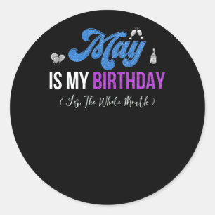 mei is mijn verjaardag de hele maand januari ronde sticker