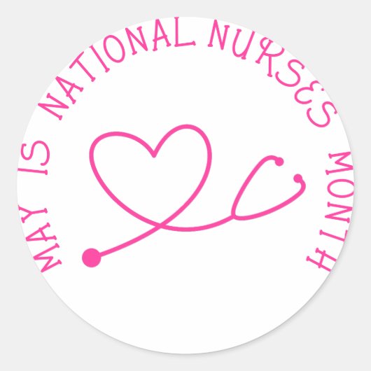 Mei is Nationale Verpleegkundigen Maand Button Ronde Sticker (Voorkant)