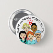 Mei is Nationale Verpleegmaand Ronde Button 5,7 Cm (Voorkant /achterkant)