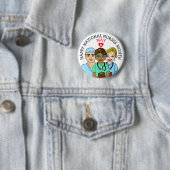 Mei is Nationale Verpleegmaand Ronde Button 5,7 Cm (In situ)