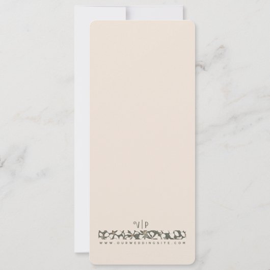 Mei Kastanje Bloem - Vintage bruiloft Kaart (Achterkant)