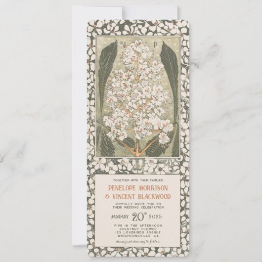 Mei Kastanje Bloem - Vintage bruiloft Kaart (Voorkant)