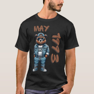 Mei Koning Grill Meester Beer BBQ Liefhebber Vader T-shirt