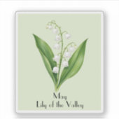 Mei Lelie van het Dal Bloemen Sticker (Voorkant)