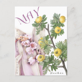 Mei Maand Bloemenlelie van de Valley Hawthorn Fanc Briefkaart