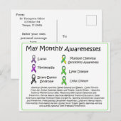 Mei Maandelijks Ziektebewustzijn Briefkaart (Voorkant / Achterkant)