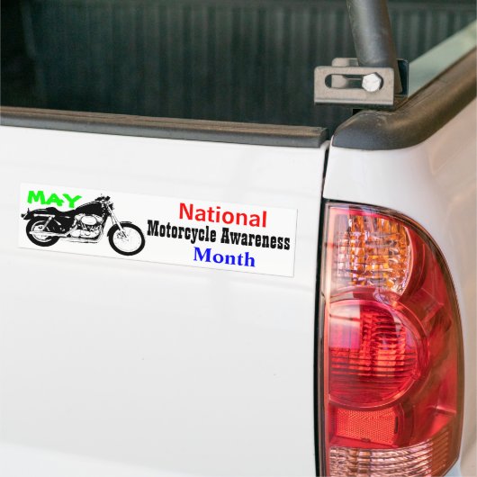 Mei - Nationale maand van bewustmaking van motorfi Bumpersticker (Op Truck)