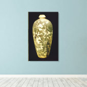 Mei P'ing vase met een zwarte florale decoratie (Insitu (Houten vloer))