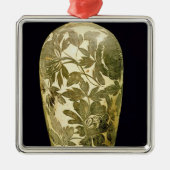 Mei P'ing vase met zwarte florale decoratie (Voorkant)