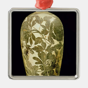 Mei P'ing vase met zwarte florale decoratie