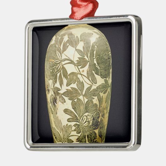 Mei P'ing vase met zwarte florale decoratie (Links)