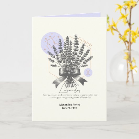 Mei tot juni Geboortebloem Custom Birthday Kaart (Gele Bloem)