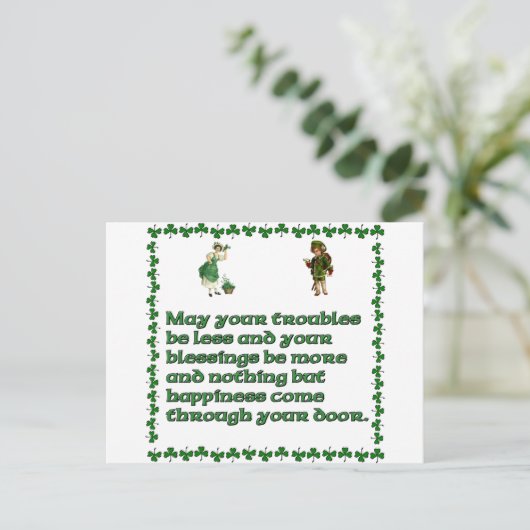 Mei uw problemen is minder briefkaart (Staand voorkant)