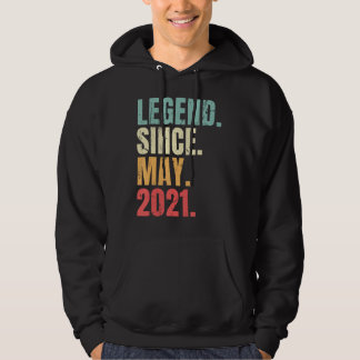 Mei Verjaardag 2021 Legende Sinds 2021 Retro Hoodie