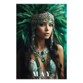 *~ MEI VERJAARDAG EMERALDS AP53 Boho Godin Foto Afdruk (Voorkant)