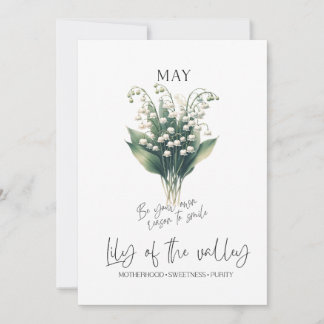 Mei Verjaardag Geboorte Maand Bloem Lelie van de V Feestdagenkaart