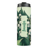 Mei Verjaardag Maand Bloem Lelie van de Vallei 16  Thermosbeker (Voorkant)