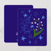 Mei Verjaardag Maand Kaart (Lily of the Valley) (Voorkant / Achterkant)