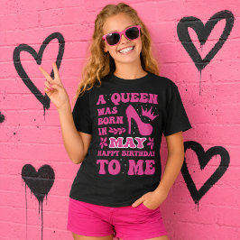 Mei Verjaardag Meisje Shirt Roze Prinses Koningin