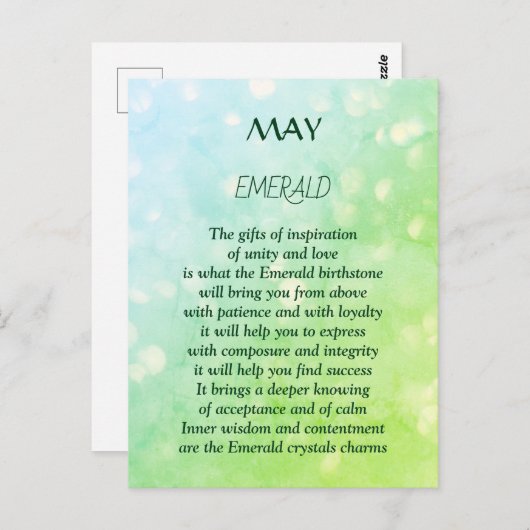 Mei verjaardagsdag briefkaart (Voorkant / Achterkant)