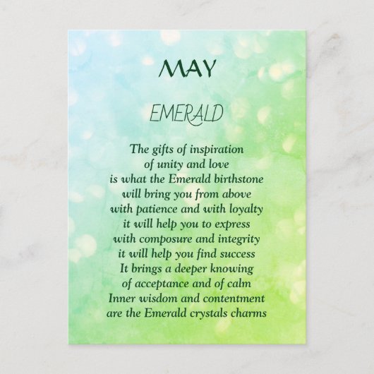 Mei verjaardagsdag briefkaart (Voorkant)