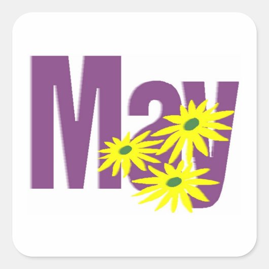 mei vierkante sticker (Voorkant)
