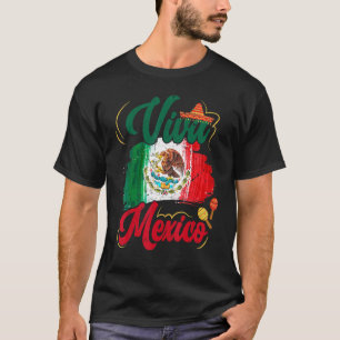 Mei vijf patriottische Viva Mexico vintage gerafel T-shirt
