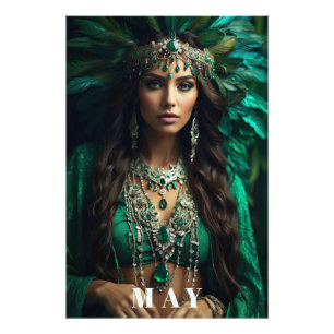 *~ MEI Vrouw Verjaardag EMERALDS AP53 Boho Foto Afdruk