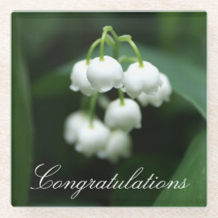 Mei witte lileugen glazen onderzetter