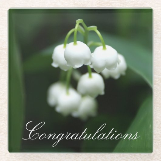 Mei witte lileugen glazen onderzetter (Voorkant)