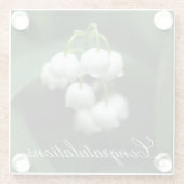 Mei witte lileugen glazen onderzetter (Achterkant)