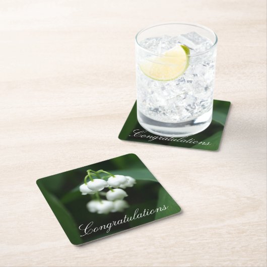 Mei witte lileugen kartonnen onderzetters (Insitu)