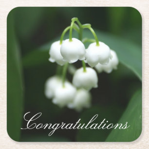 Mei witte lileugen kartonnen onderzetters