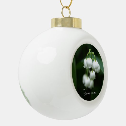 Mei witte lileugen keramische bal ornament (Links)
