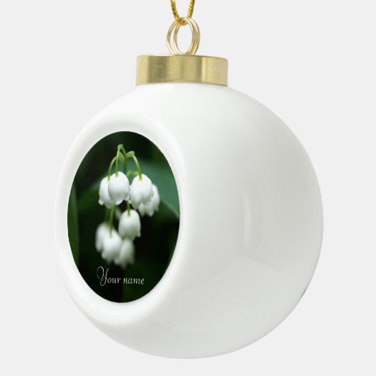 Mei witte lileugen keramische bal ornament (Rechts)