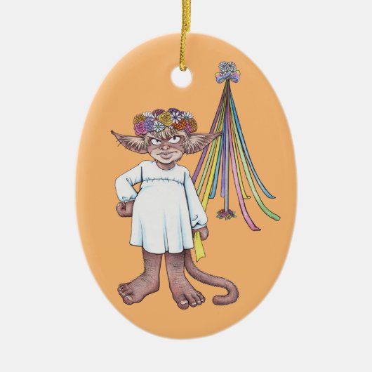 Meiboom Aap Kabouter Keramische Versiering Keramisch Ornament (Voorkant)