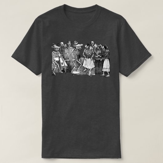 Meican Calaca Skeleton Dance Party T-shirt (Design voorkant)