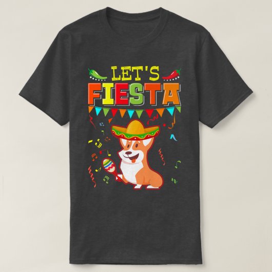 Meican Cinco De Mayo Fiestalets Fiesta Corgi810 T-shirt (Design voorkant)