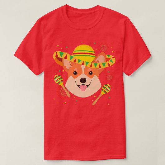 Meican Corgi Hondenliefhebbers Cinco de Mayo Meico T-shirt (Design voorkant)