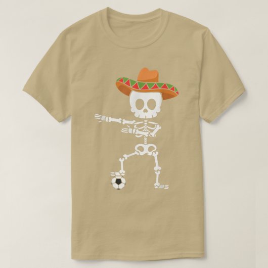 Meican Pet Skeleton Soccer Cinco de Mayo T-shirt (Design voorkant)
