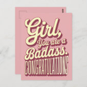 Meid, je bent een koele vintage retro afstudeercad briefkaart (Voorkant / Achterkant)