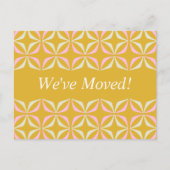 Meid Mid Mod Geometric Yellow Pink Nieuw adres dat Briefkaart (Voorkant)