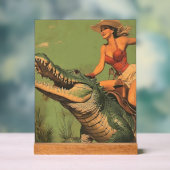 meid Rijdende Alligator Acryl Bord (Neutraal)