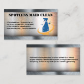 Meid schoonmaakspray Logo | Metalen achtergrond Visitekaartje (Voorkant / Achterkant)